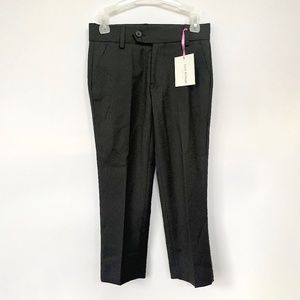 𝅺Isaac Mizrahi Boys Dress Pants Black/Charcoal Birdseye - Size 5